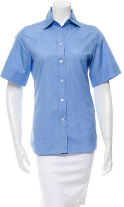 Bouchra Jarrar Short Sleeve Button-Up Top w/ Tags