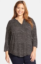 Thumbnail for your product : Lucky Brand Geo Henley Top (Plus Size)