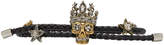 Alexander McQueen Black King Skull Friendship Bracelet