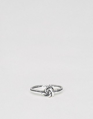 ASOS Sterling Silver Knot Chain Ring
