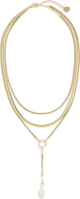 Jules Smith Designs Women's Flat Chain Pearl Drop Necklace