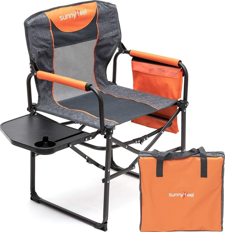 Unbranded Orange Oversized Camping Directors Chair,Portable Folding Lawn  Chairs for Adults Heavy Duty with Side Table - ShopStyle