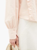 Thumbnail for your product : See by Chloe Pintucked Ruffle-trim Cotton Victoriana Blouse - Light Pink