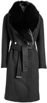 Thumbnail for your product : Roberto Cavalli Virgin Wool Coat with Fox Fur