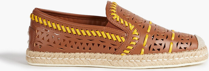 Tod's Laser-cut leather espadrilles
