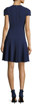 Thumbnail for your product : Rebecca Taylor Crepe Short-Sleeve Dress, Violet Stone