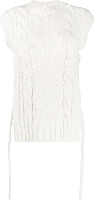 chunky white knit jumper