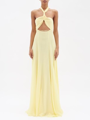 Etro Tie-waist Cutout Silk-georgette Gown - Yellow - ShopStyle Evening  Dresses