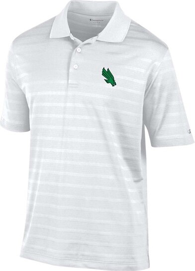 North Texas Mean Green Champion Ginter Textured Solid Polo Small White