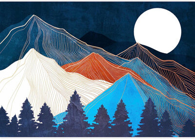 IDEA4WALL Watercolor Granite Marble Mountain Forest Paintable Wall Mural