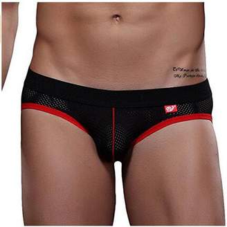 Ruideng Men's Mesh Low-Rise Underwear Brief Jockstrap G-Thong (L, )