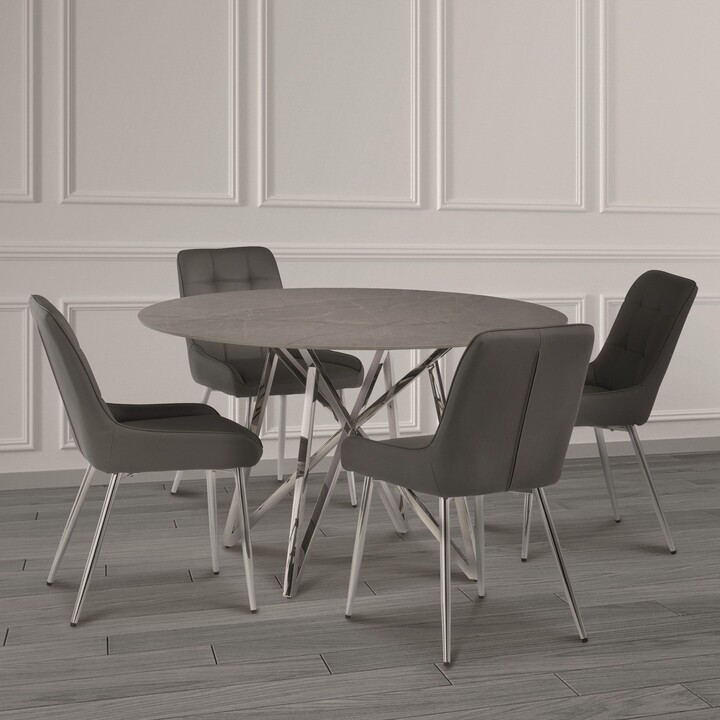 Dunelm Jennis Round 1.2m Dining Table Grey ShopStyle