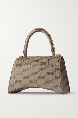 【BALENCIAGA】hourglass small logo-printed トート Balenciaga Hourglass Small Logo-printed Textured-leather
