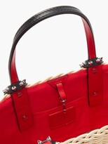 Thumbnail for your product : Christian Louboutin Cabata Mini Spike-embellished Rattan Bag - Beige Multi