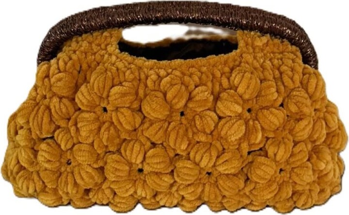 Springmoonatelier Yellow Handmade Mustard Velvet Handbag – Soft, Elegant & Chic