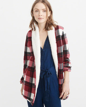 abercrombie sherpa lined cardigan