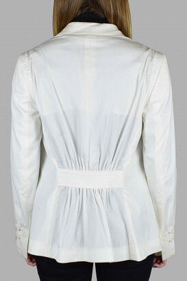 Prada Women's Luxury Jacket White Cotton Blazer