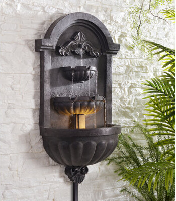 Fleur De Lis Living Danica Resin Wall Fountain with Light