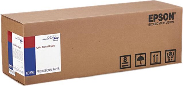 Epson America S042313 Cold Press Bright Fine Art Paper, 17' x 50 ft, Bright White, Roll