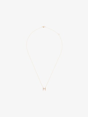 Dana Rebecca Designs 14K Yellow Gold H Initial Diamond And Pearl Necklace