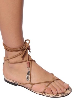 Isabel Marant 10mm Jindia Suede Lace-Up Sandals