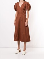 Thumbnail for your product : Rebecca Vallance Helke puff-sleeve midi dress