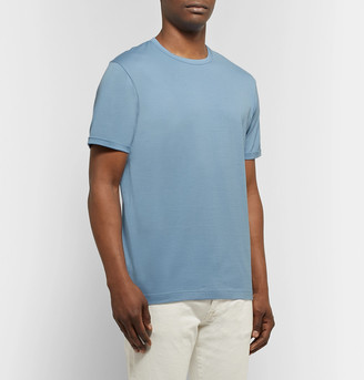 Sunspel Pima Cotton-Jersey T-Shirt - Men - Blue
