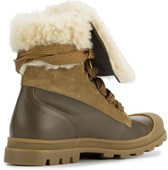 Chloé Brown Parker leather shearling boots