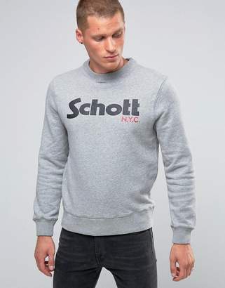 Schott Large Logo Crew Sweatshirt