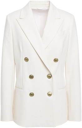 Brunello Cucinelli Double-breasted Bead-embellished Cotton-jersey Blazer