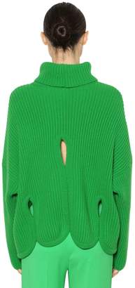 Antonio Berardi Wool Turtleneck Sweater W/ Cutouts