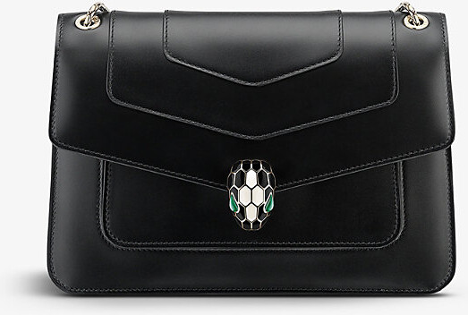 Bvlgari Womens Black Serpenti Forever Leather Cross-Body Bag 1 Size