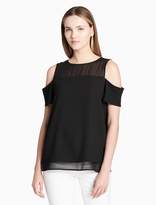 Thumbnail for your product : Calvin Klein cold shoulder illusion top