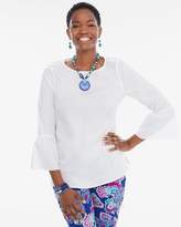 Thumbnail for your product : No Iron Cotton Bell-Sleeve Button-Back Top