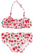 Thumbnail for your product : Fendi Kids cherry print ruffle bikini