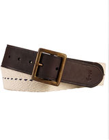 Thumbnail for your product : Polo Ralph Lauren Braided Cotton & Leather Belt