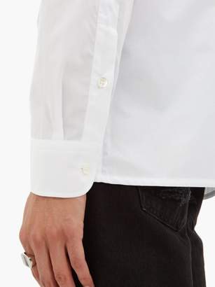 Raf Simons Logo-embroidered Cotton-poplin Shirt - Mens - White