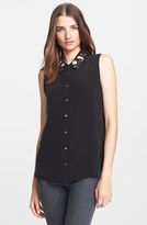 Thumbnail for your product : Equipment 'Colleen' Embellished Collar Silk Top