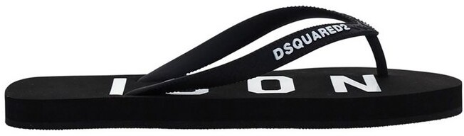 DSQUARED2 Flip-flops With Logo Women's Black - ShopStyle