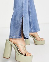 Thumbnail for your product : Parisian side split flared jeans in light blue
