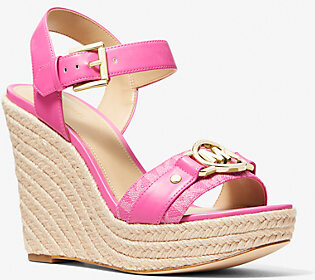 Michael Kors Rory Logo Trim Wedge Sandal - ShopStyle