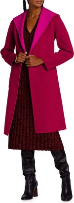 Elie Tahari Wool-Cashmere Colorblock Wrap Coat