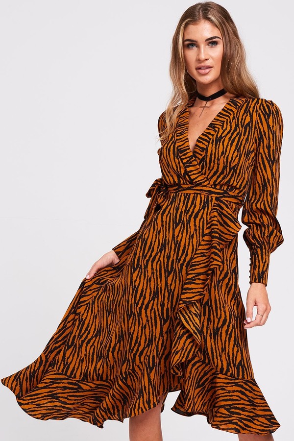 Gini London Sway Tiger Wrap Dress - ShopStyle