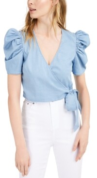chambray wrap top