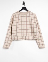 Thumbnail for your product : Steele check sweater co-ord in ecru
