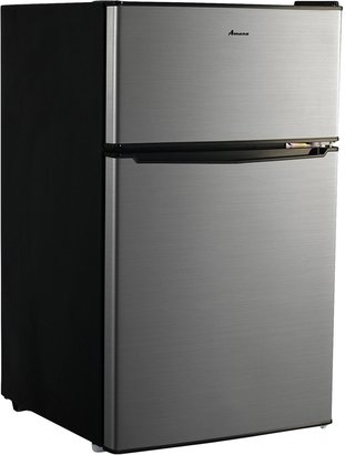 Amana Compact Two Door Refrigerator - Stainless Steel - 3.1 Cu. Ft.