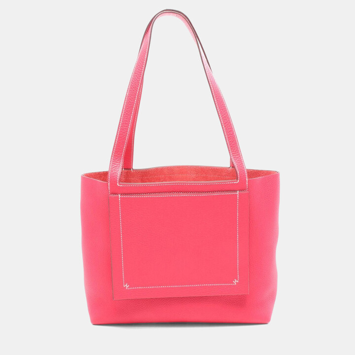 Hermes Cabas Sellier 31 Rose Extreme Taurillon Clemence Leather Tote Bag