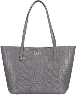 GiGi New York Personalized Taylor Mini Python-Embossed Leather Tote
