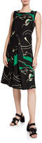 Thumbnail for your product : Valentino Draped Front Printed A-Line Dress