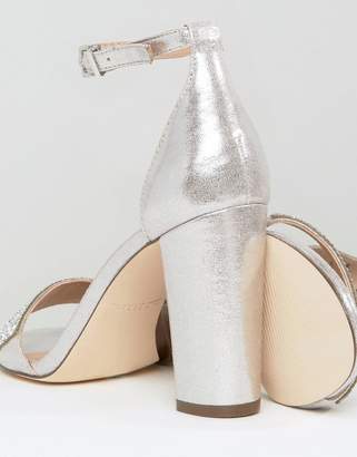Call it SPRING Mirelivia Silver Block Heel Sandals